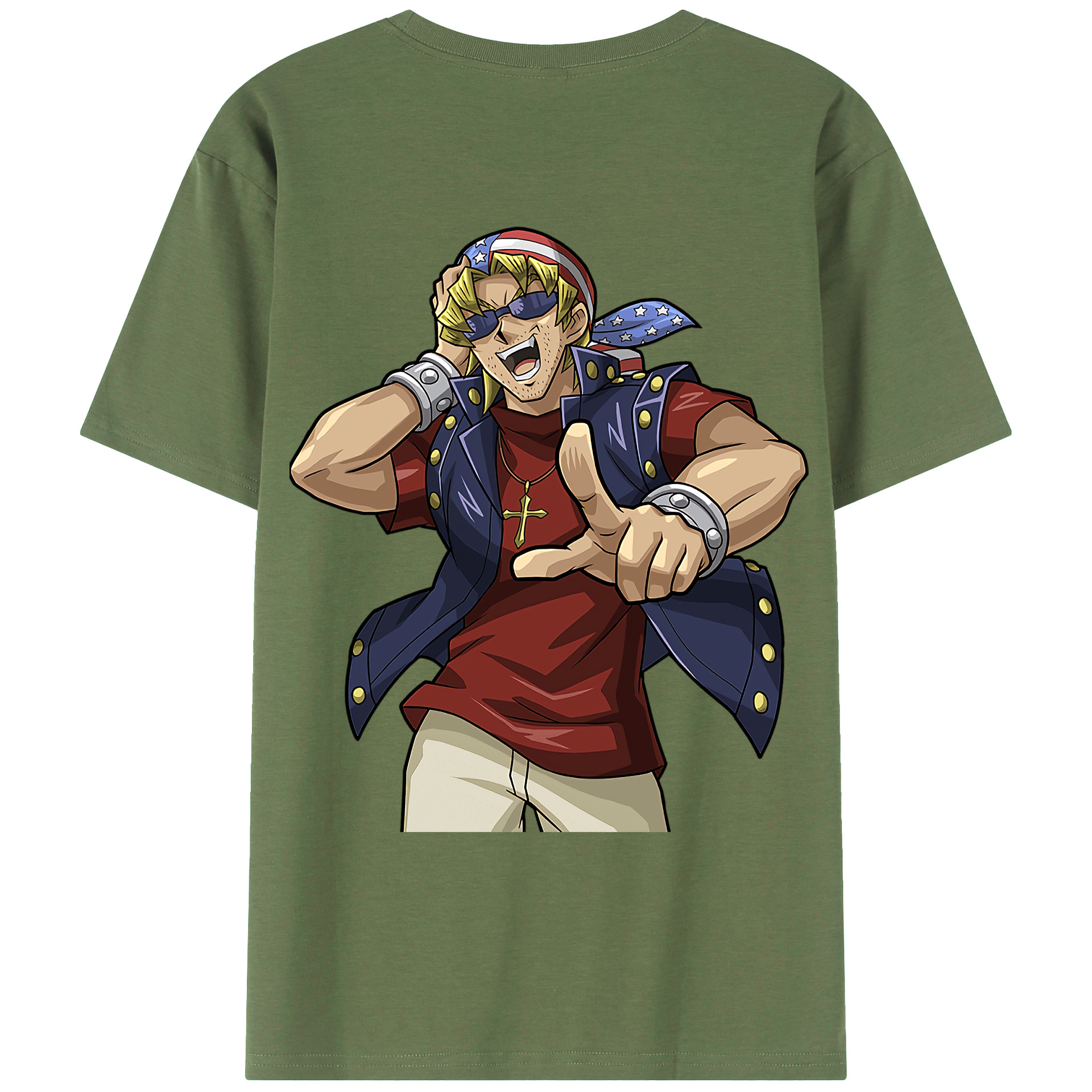 （画像用） 遊☆戯☆王 Yu-Gi-Oh! 綿100％ メンズ半袖Tシャツ（バックプリント） 通気性
